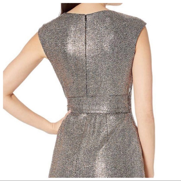 Tahari ASL Hammered Stretch Metallic Dress - Picture 11 of 16
